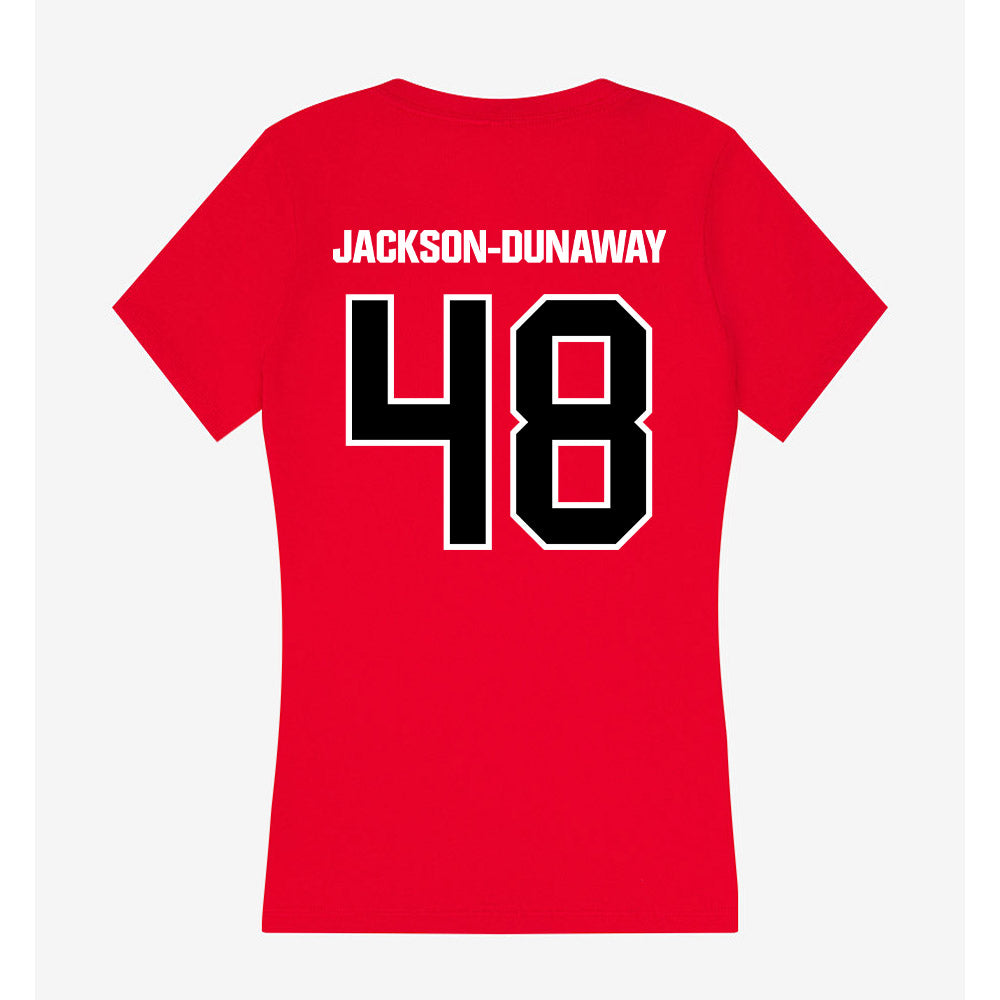 Youngstown State - NCAA Football : Andrew Jackson-Dunaway - Women's V-Neck T-Shirt-1