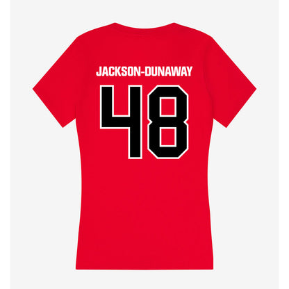 Youngstown State - NCAA Football : Andrew Jackson-Dunaway - Women's V-Neck T-Shirt-1