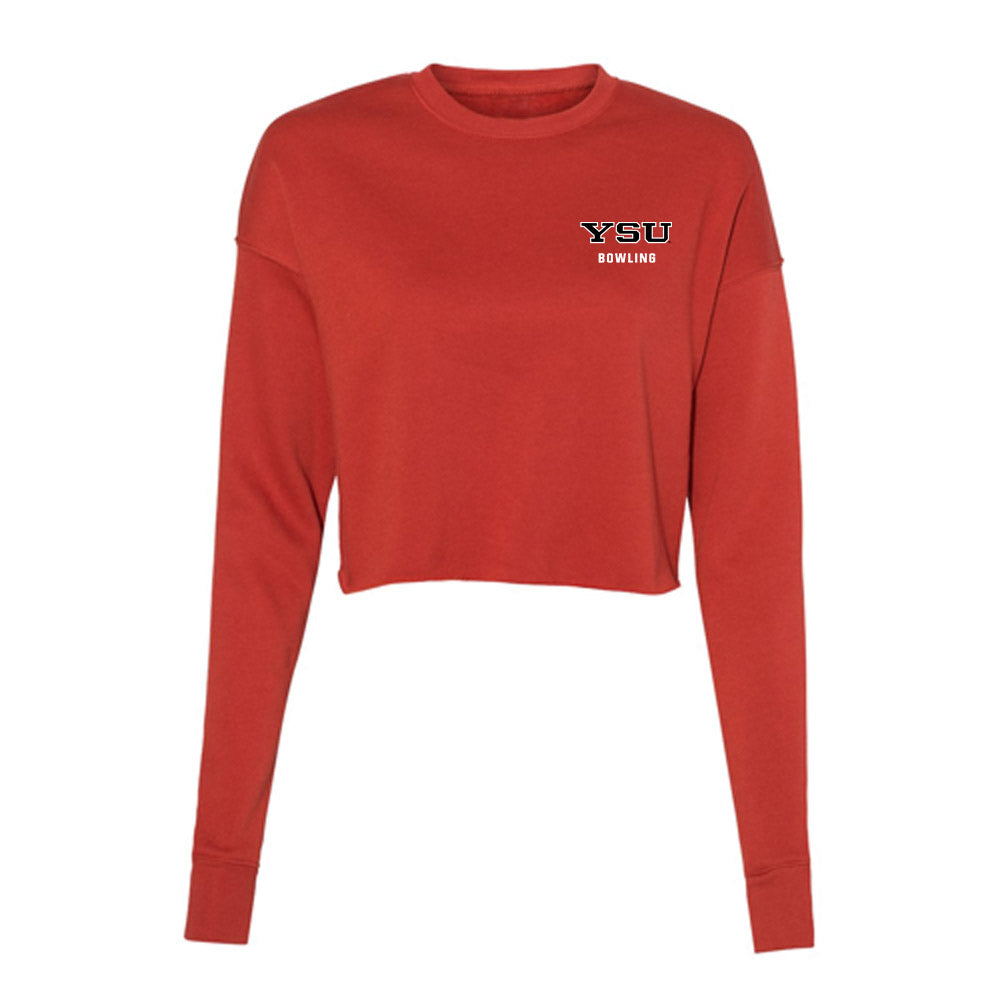 Youngstown State - NCAA Women's Bowling : Amy Chrzanowski - Women's Cropped Crew Fleece-0