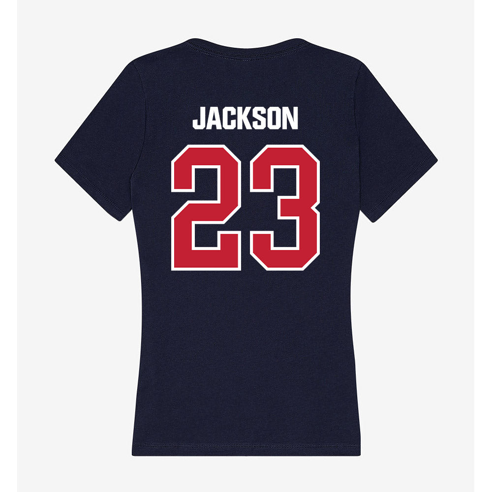 Richmond - NCAA Women's Soccer : Logan Jackson - Women's V-Neck T-Shirt-1