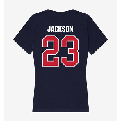 Richmond - NCAA Women's Soccer : Logan Jackson - Women's V-Neck T-Shirt-1