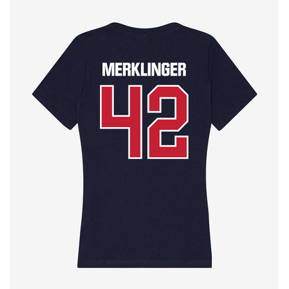 Richmond - NCAA Men's Lacrosse : Max Merklinger - Women's V-Neck T-Shirt-1