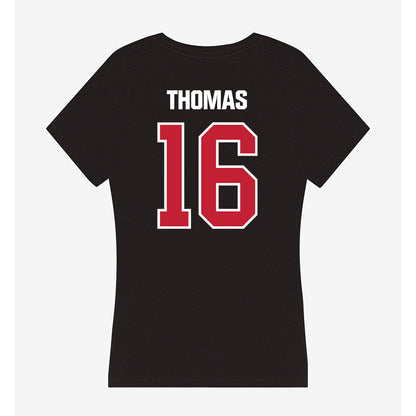Northern Illinois - NCAA Football : Jay'shon Thomas - Women's V-Neck T-Shirt-1