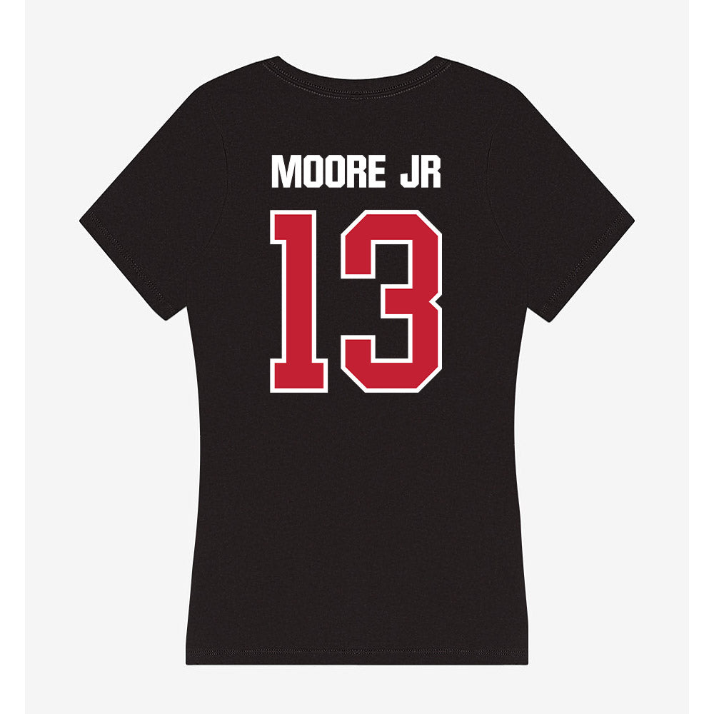 Northern Illinois - NCAA Football : Ivan Moore Jr - Women's V-Neck T-Shirt-1