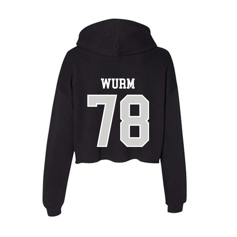 Indiana State - NCAA Football : Zac Wurm - Women's Crop Fleece Hoodie-1