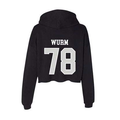 Indiana State - NCAA Football : Zac Wurm - Women's Crop Fleece Hoodie-1