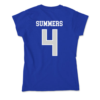 Indiana State - NCAA Men's Basketball : Jahni Summers - Soft Style Women’s T-Shirt-1