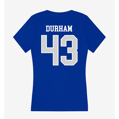 Indiana State - NCAA Football : Braydon Durham - Women's V-Neck T-Shirt-1