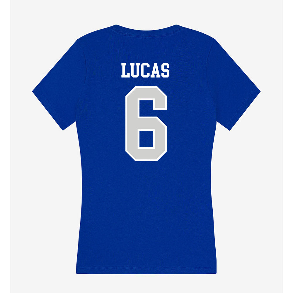 Indiana State - NCAA Baseball : Sander Lucas - Women's V-Neck T-Shirt-1