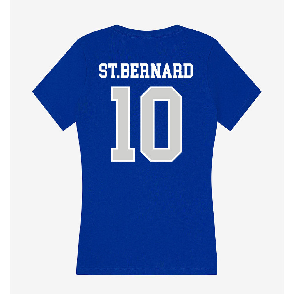 Indiana State - NCAA Men's Basketball : Enel St.bernard - Women's V-Neck T-Shirt-1