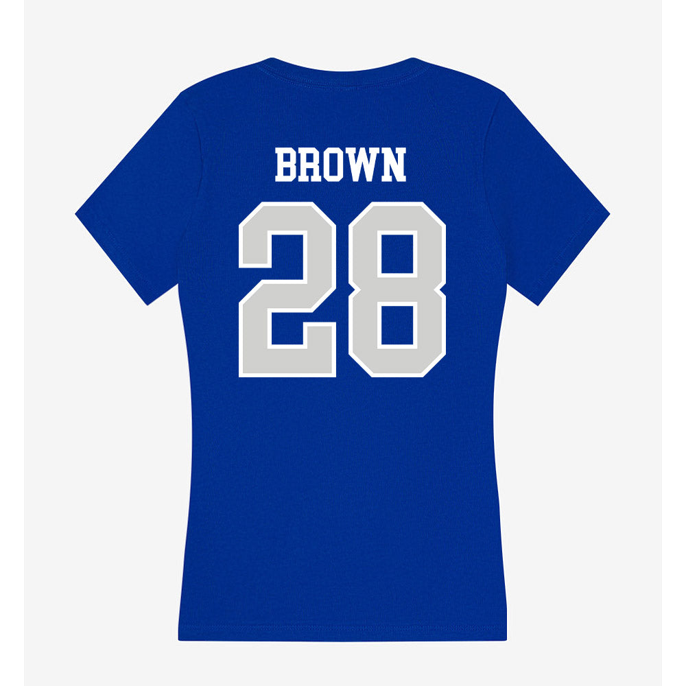 Indiana State - NCAA Football : Deion Brown - Women's V-Neck T-Shirt-1