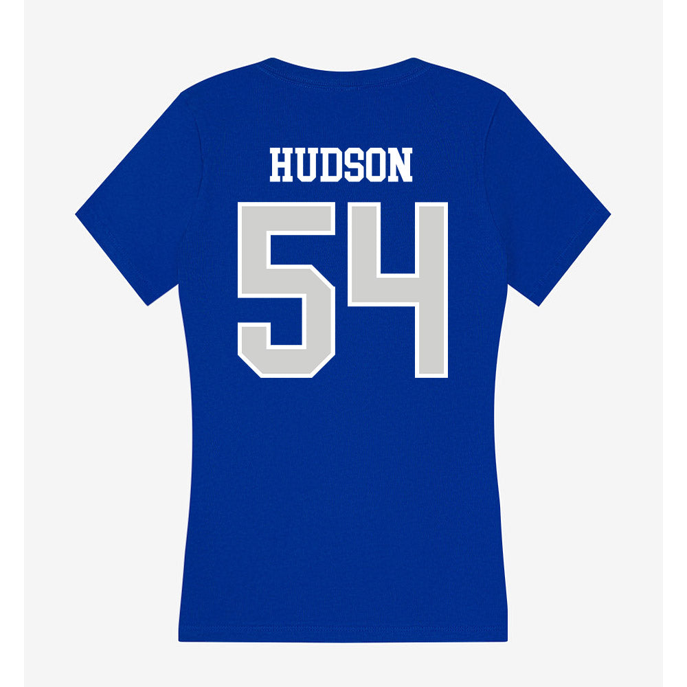 Indiana State - NCAA Football : Zeshaun Hudson - Women's V-Neck T-Shirt-1