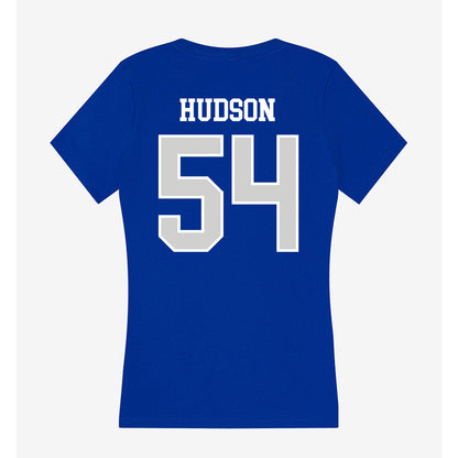 Indiana State - NCAA Football : Zeshaun Hudson - Women's V-Neck T-Shirt-1