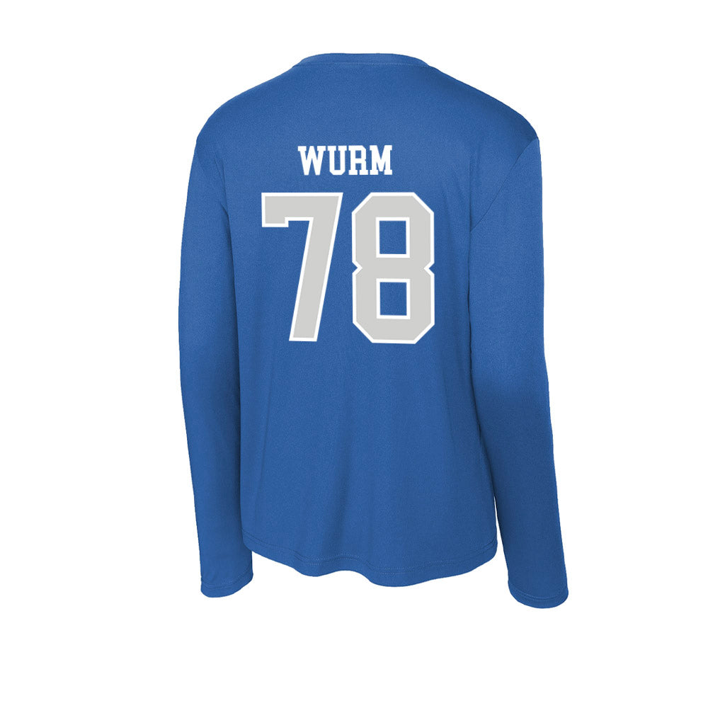 Indiana State - NCAA Football : Zac Wurm - Activewear Long Sleeve T-Shirt-1