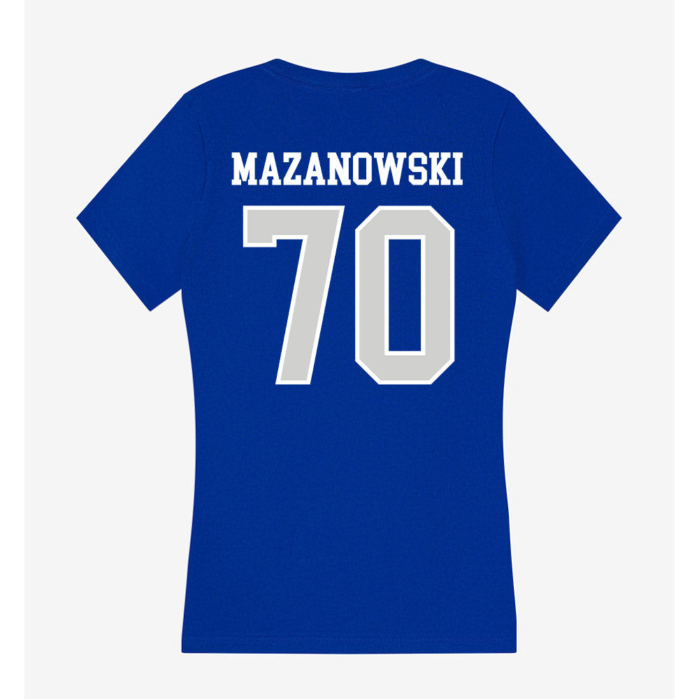Indiana State - NCAA Football : Bradyn Mazanowski - Women's V-Neck T-Shirt-1