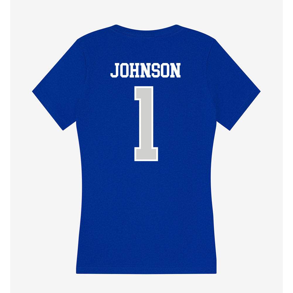 Indiana State - NCAA Football : Devin Johnson - Women's V-Neck T-Shirt-1