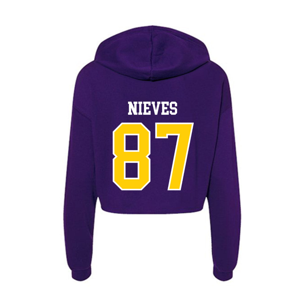 WIU - NCAA Football : Joshua Nieves - Women's Crop Fleece Hoodie-1