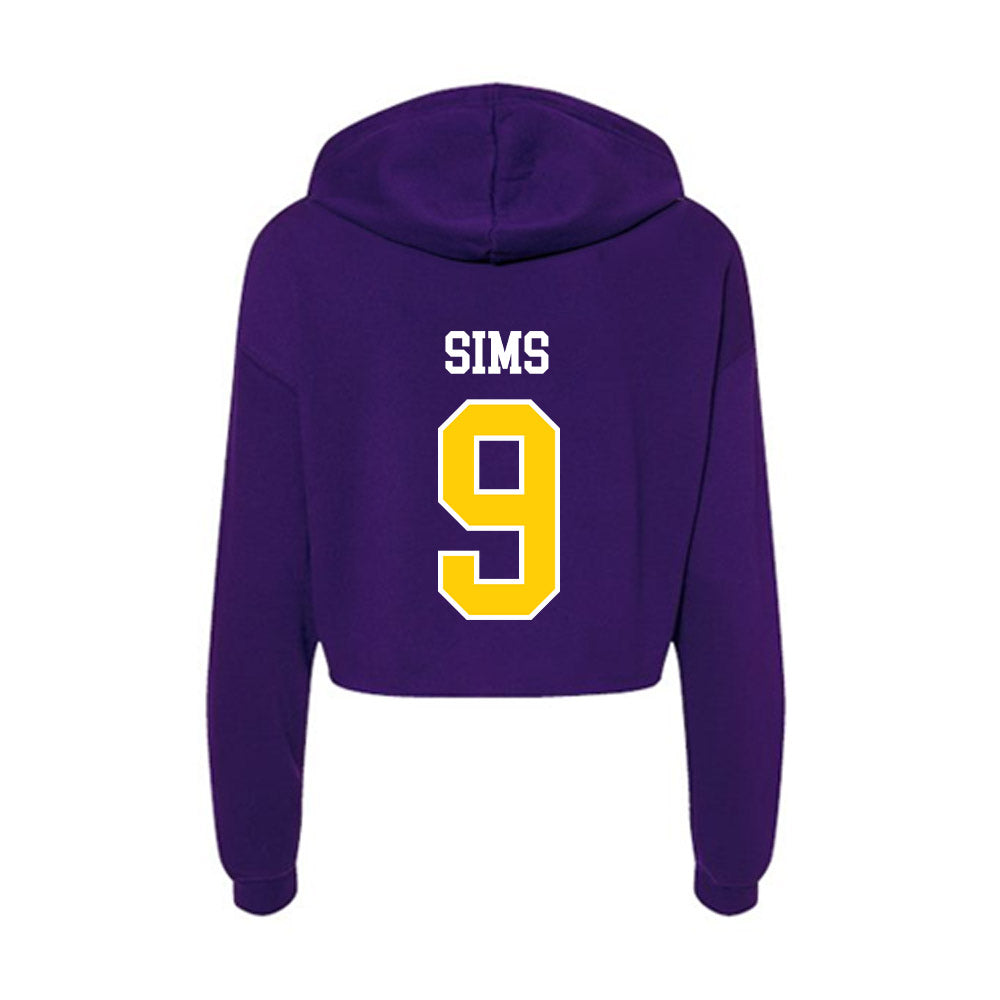 WIU - NCAA Baseball : Cole Sims - Women's Crop Fleece Hoodie-1