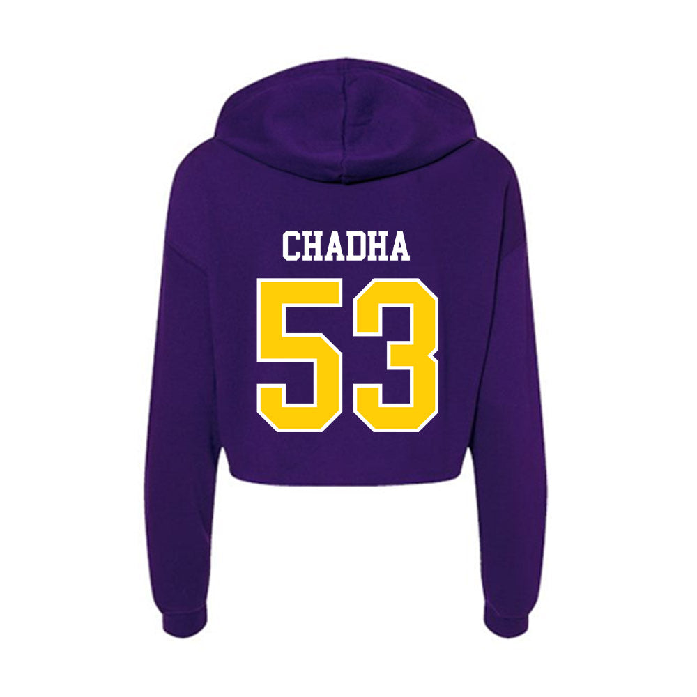WIU - NCAA Football : Antonio Chadha - Women's Crop Fleece Hoodie-1