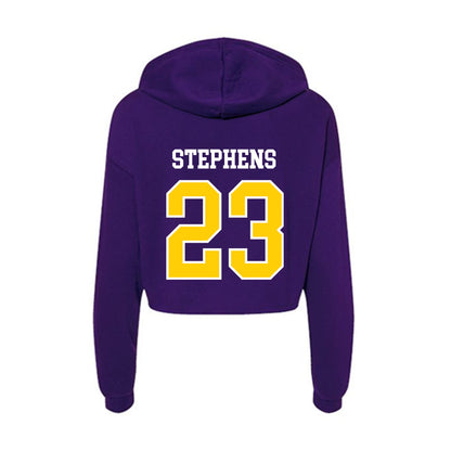 WIU - NCAA Men's Basketball : Danny Stephens - Women's Crop Fleece Hoodie-1