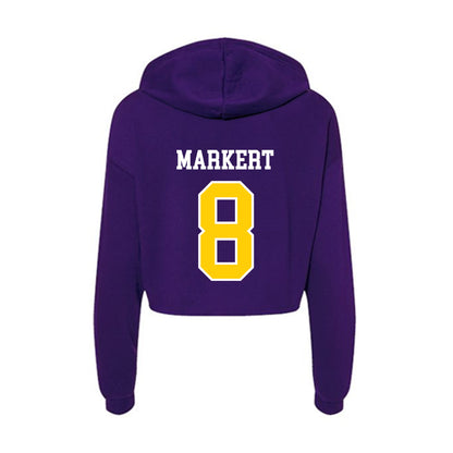 WIU - NCAA Women's Volleyball : Ashlee Markert - Women's Crop Fleece Hoodie-1
