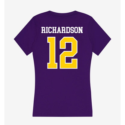 WIU - NCAA Football : Justin Richardson - Women's V-Neck T-Shirt-1