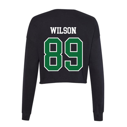 EMich - NCAA Football : CJ Wilson - Women's Cropped Crew Fleece-1