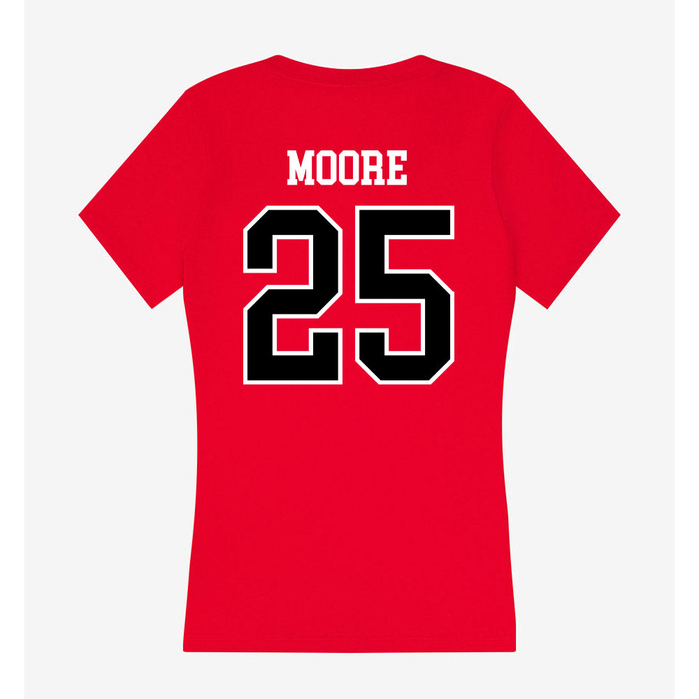 Valdosta State - NCAA Football : LaBarryon Moore - Women's V-Neck T-Shirt-1