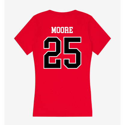 Valdosta State - NCAA Football : LaBarryon Moore - Women's V-Neck T-Shirt-1
