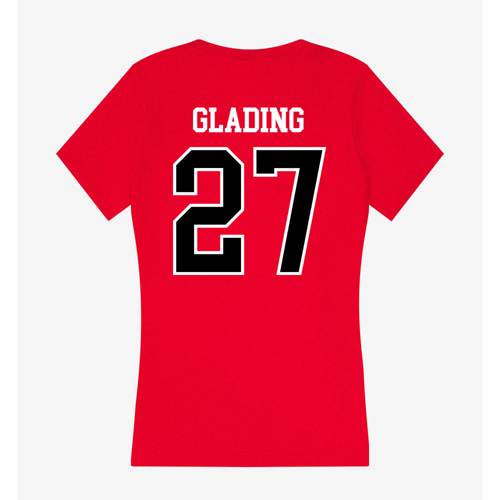 Valdosta State - NCAA Baseball : Pierce Glading - Women's V-Neck T-Shirt-1