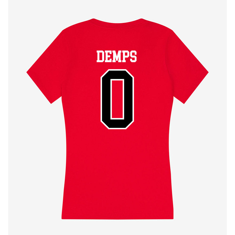 Valdosta State - NCAA Women's Basketball : Kaci Demps - Women's V-Neck T-Shirt-1