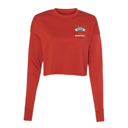 Valdosta State - NCAA Men's Basketball : Devon Rainey - Women's Cropped Crew Fleece-0
