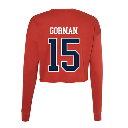 Stony Brook - NCAA Men's Basketball : Quin Gorman - Women's Cropped Crew Fleece-1