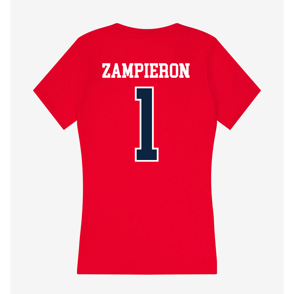 Stony Brook - NCAA Baseball : Nick Zampieron - Women's V-Neck T-Shirt-1