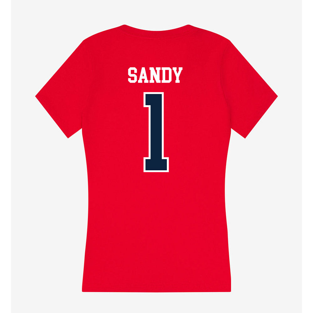 Stony Brook - NCAA Men's Soccer : Rushon Sandy - Women's V-Neck T-Shirt-1