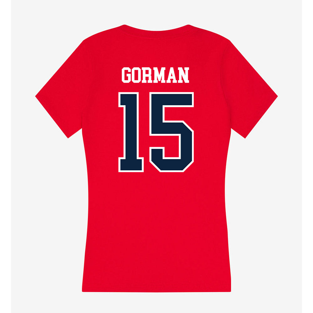 Stony Brook - NCAA Men's Basketball : Quin Gorman - Women's V-Neck T-Shirt-1