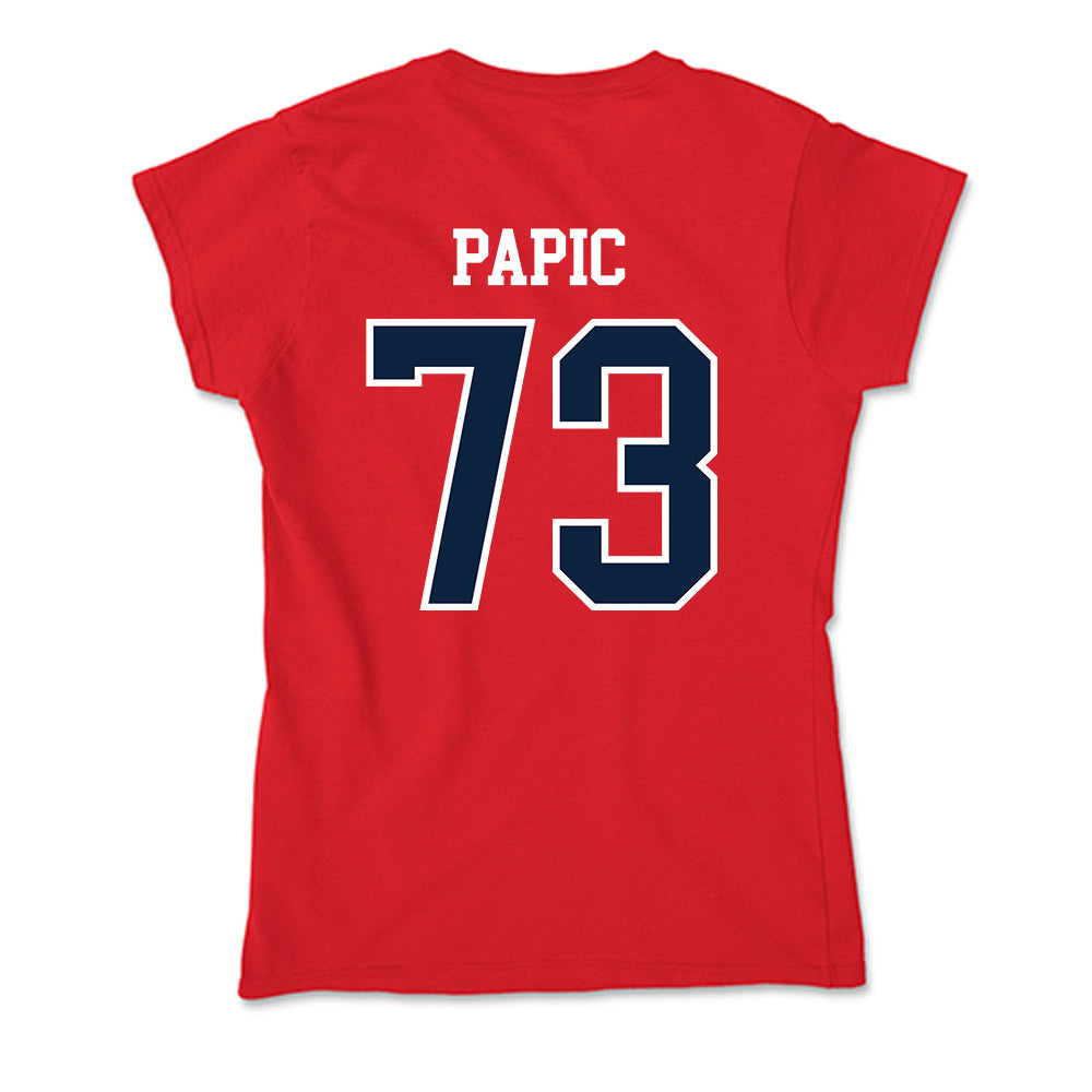 Stony Brook - NCAA Football : Niko Papic - Soft Style Women’s T-Shirt-1