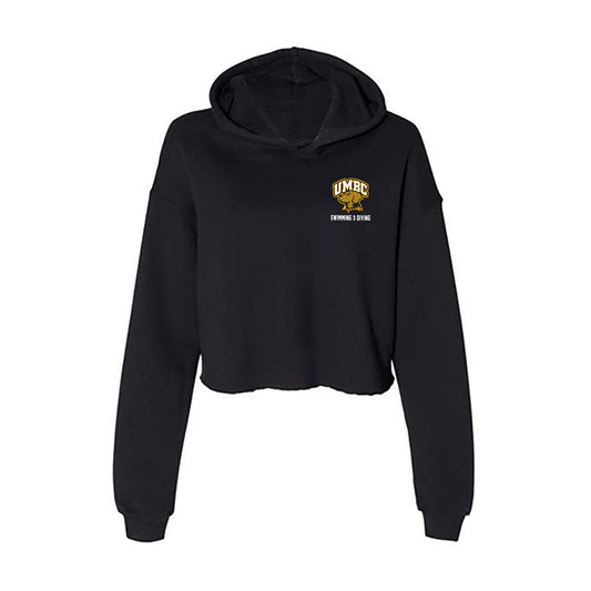 UMBC - NCAA Men's Swimming & Diving : Eric Kim - Women's Crop Fleece Hoodie-0