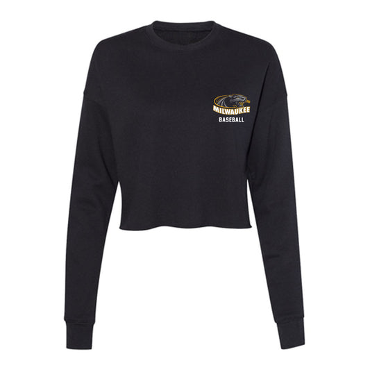 UW Milwaukee - NCAA Baseball : John Hadley - Women's Cropped Crew Fleece-0
