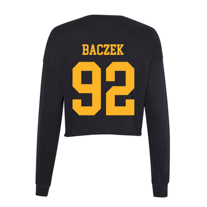 Valpo - NCAA Football : Caleb Baczek - Women's Cropped Crew Fleece-1