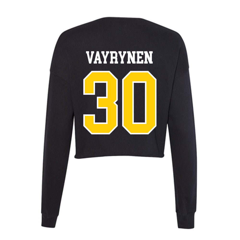 Michigan Tech - NCAA Men's Ice Hockey : Max Vayrynen - Women's Cropped Crew Fleece-1