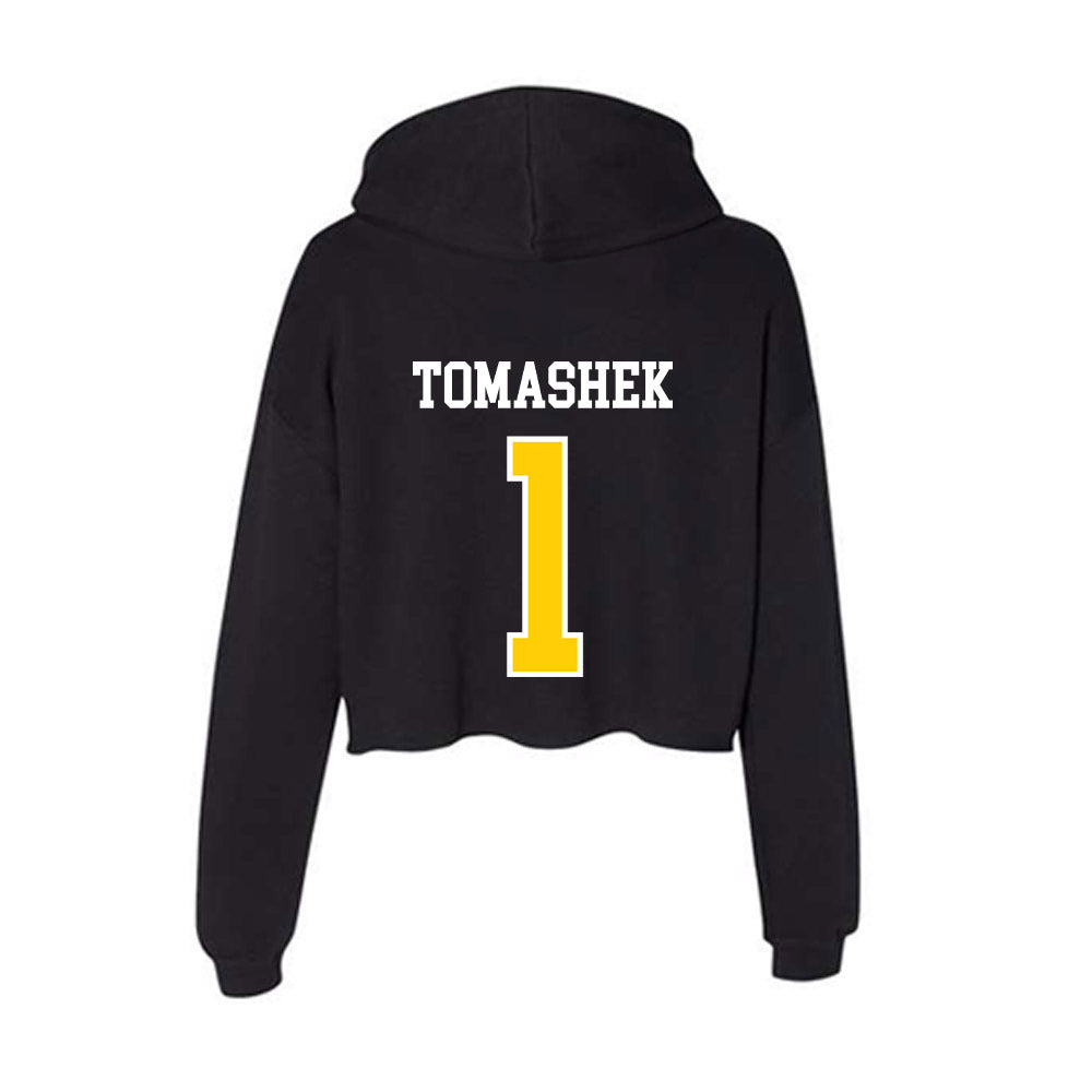Michigan Tech - NCAA Men's Basketball : Marcus Tomashek - Women's Crop Fleece Hoodie-1