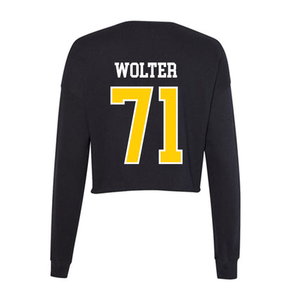 Michigan Tech - NCAA Football : Mason Wolter - Women's Cropped Crew Fleece-1