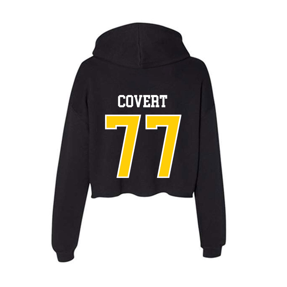 Michigan Tech - NCAA Football : Andrew Covert - Women's Crop Fleece Hoodie-1