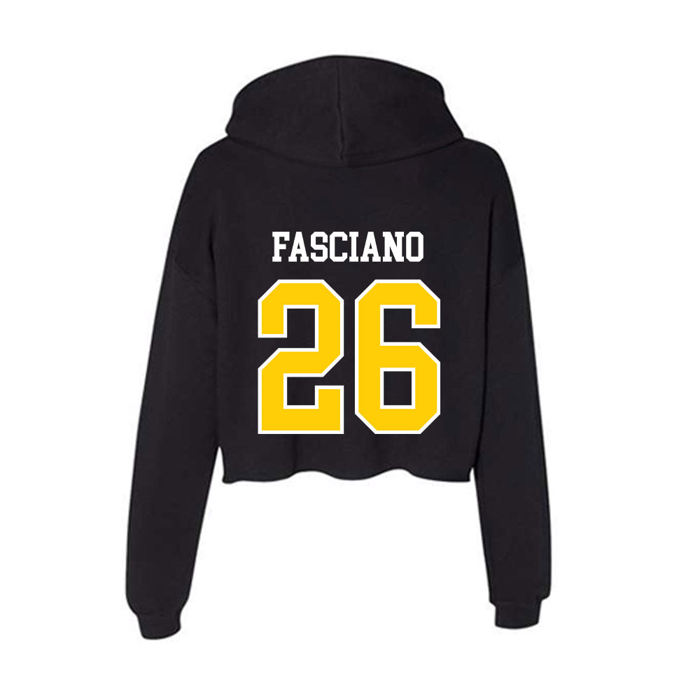 Michigan Tech - NCAA Men's Ice Hockey : Luca Fasciano - Women's Crop Fleece Hoodie-1
