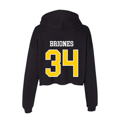 Michigan Tech - NCAA Football : Connor Briones - Women's Crop Fleece Hoodie-1