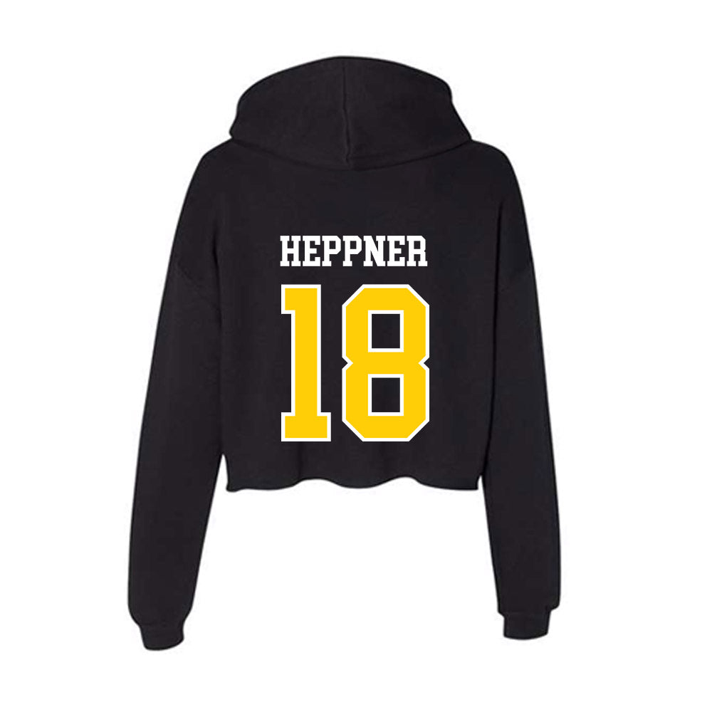 Michigan Tech - NCAA Football : Drew Heppner - Women's Crop Fleece Hoodie-1