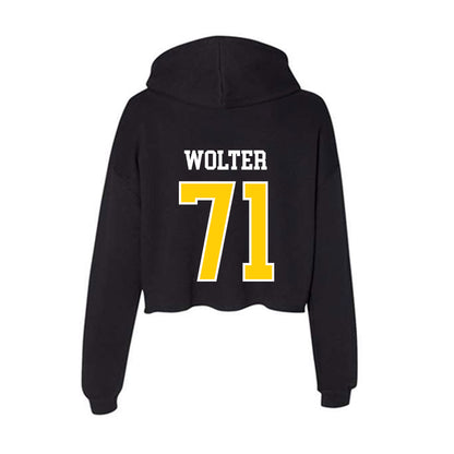 Michigan Tech - NCAA Football : Mason Wolter - Women's Crop Fleece Hoodie-1