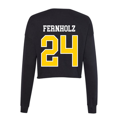 Michigan Tech - NCAA Men's Basketball : Ty Fernholz - Women's Cropped Crew Fleece-1