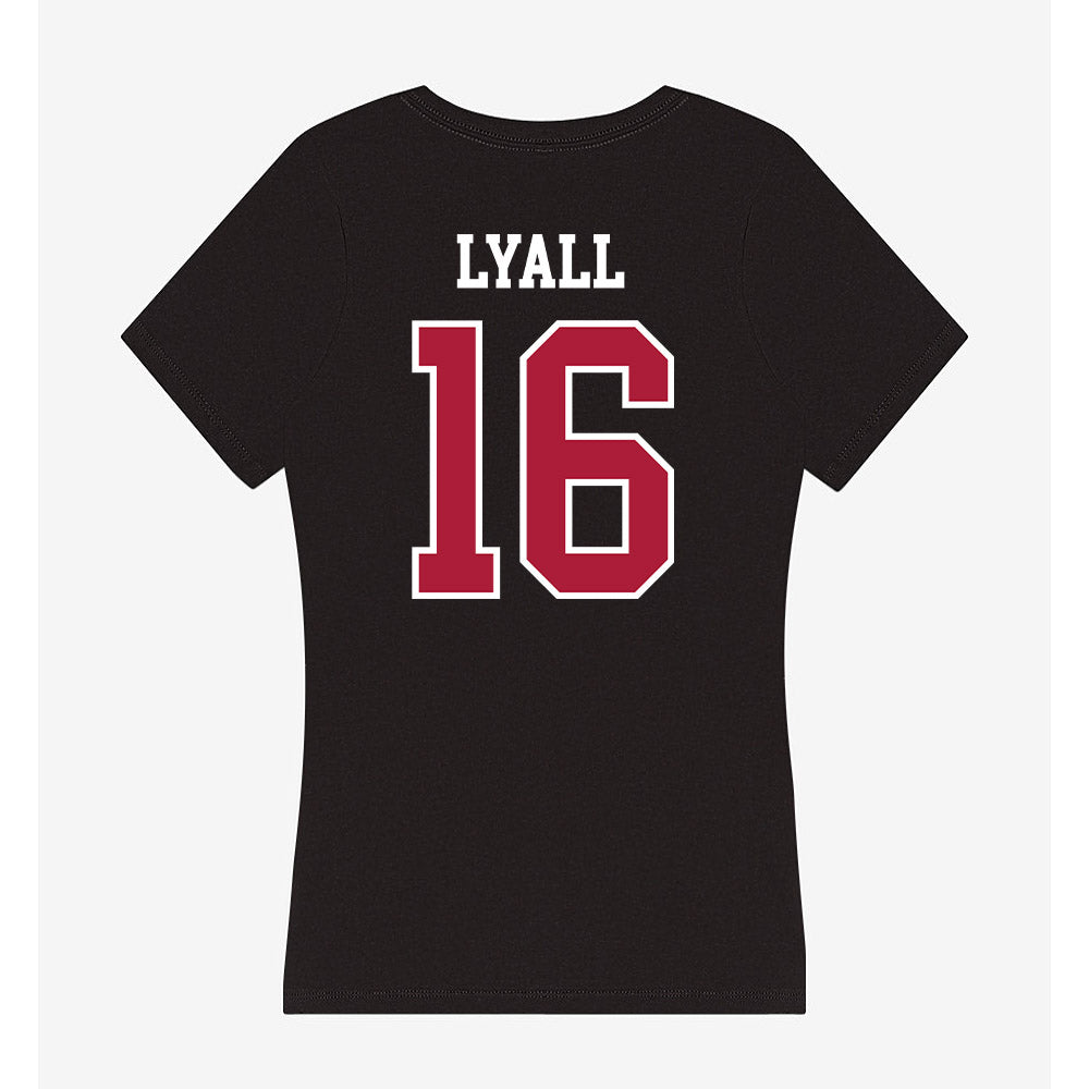 LMU - NCAA Baseball : Jake Lyall - Women's V-Neck T-Shirt-1
